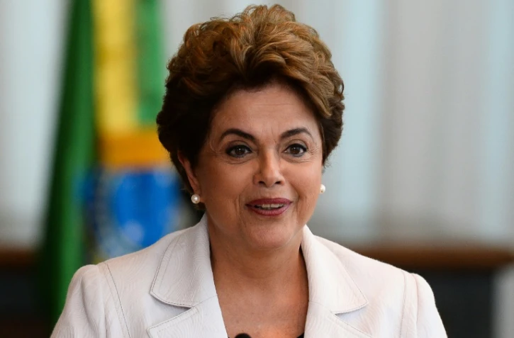 Dilma Rousseff, la présidente du Brésil suspendue en mai, au Palais de l'Alvorada à Brasilia