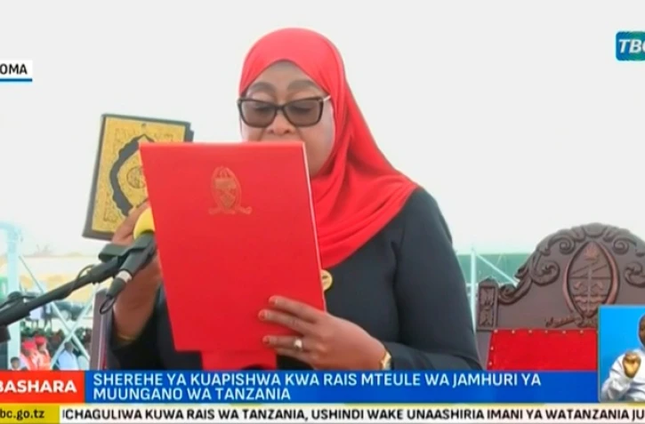 Images de la cérémonie d'investiture de la présidente tanzanienne Samia Suluhu Hassan le 3 novembre 2025