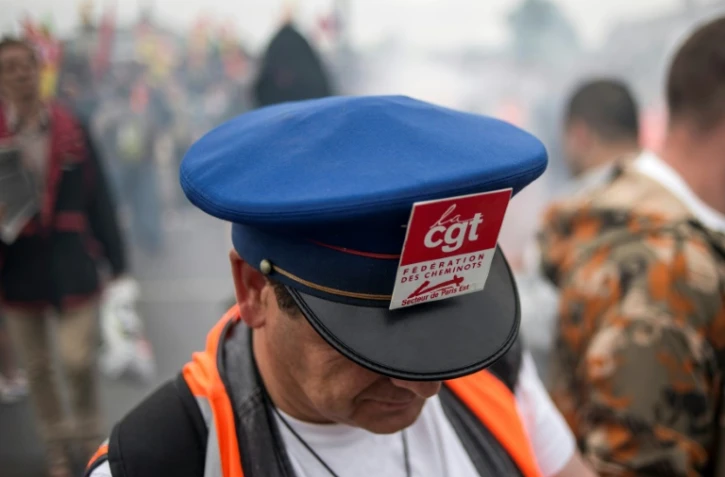 Manifestation de cheminots en juin 2014