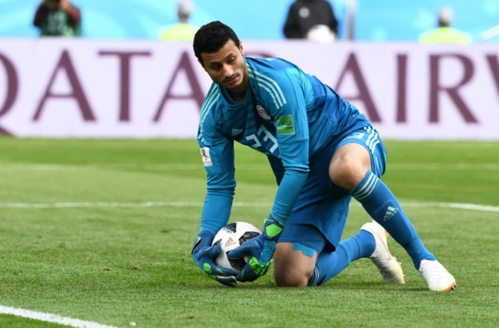 Le gardien de l'Egypte Mohamed El-Shenawy contre l'Uruguay au Mondial, le 15 juin 2018 à Ekaterinbourg
