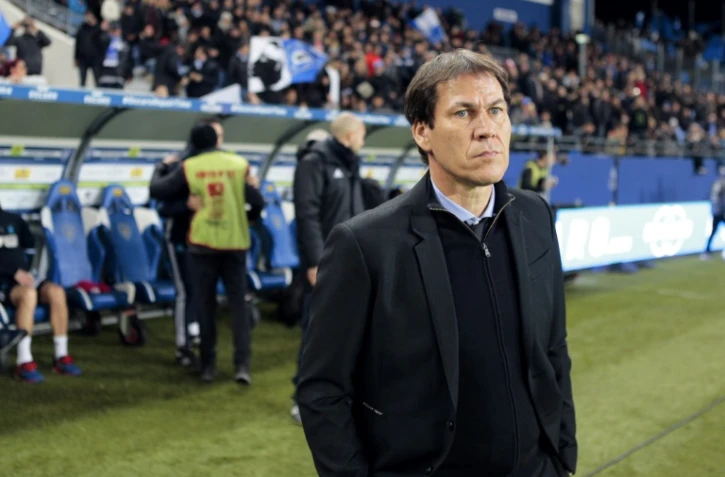 L'entraîneur de Marseille Rudi Garcia regarde le match contre Bastia à Armand Césari, le 21 décembre 2016