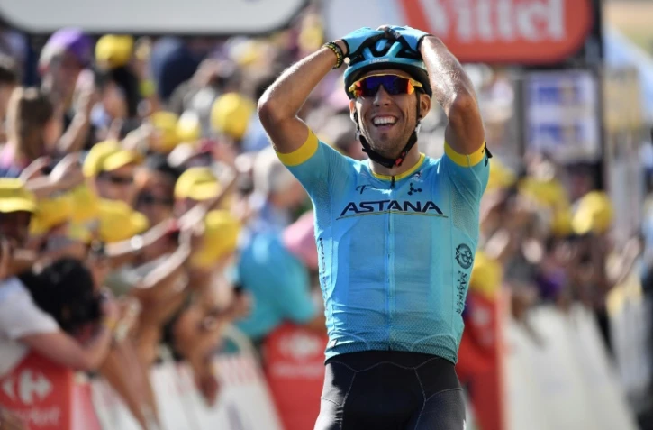 L'Espagnol Omar Fraile (Astana) remporte la 14e étape du Tour de France, le 21 juillet 2018 à Mende 