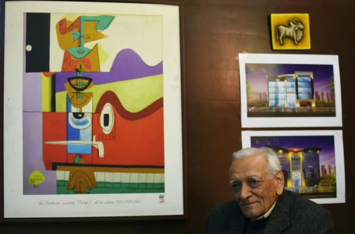 L'architecte Shiv Datt Sharma, dans son bureau à Chandigarh, dans le nord de l'Inde, le 19 janvier 2016