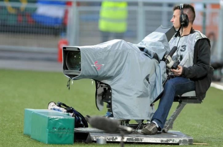 Un cadreur lors d'un match opposant Lorient à  Guingamp au stade du Moustoir à Lorient le 30 août 2014