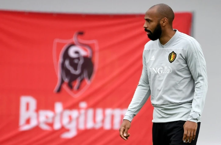 Le sélectionneur-adjoint français de la Belgique Thierry Henry lors d'un entraînement des Diables Rouges le 9 juillet 2018 à Dedovsk, près de Moscou