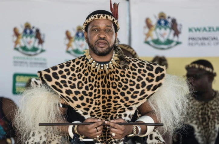 Le roi des Zoulous Misuzulu Zulu, le 21 janvier 2023 à Isandlwana en Afrique du Sud  