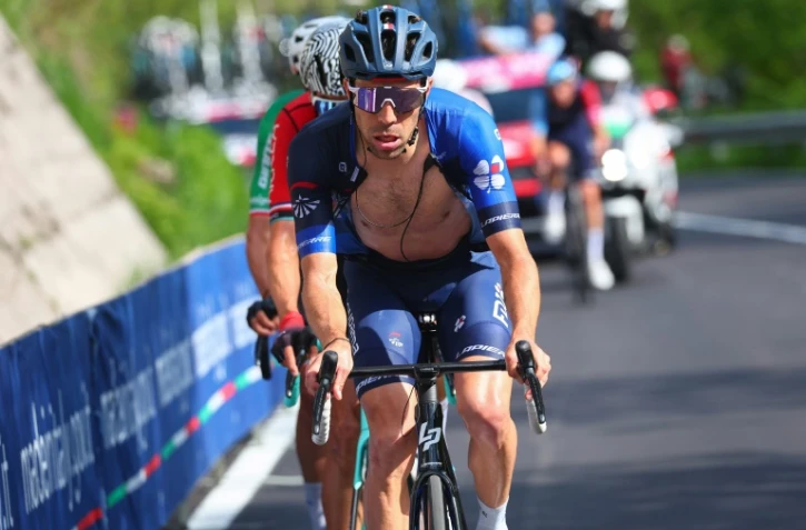 Le Français Thibaut Pinot lors de la 18e étape du Giro, entre Oderzo et Val di Zoldo, le 25 mai 2023   