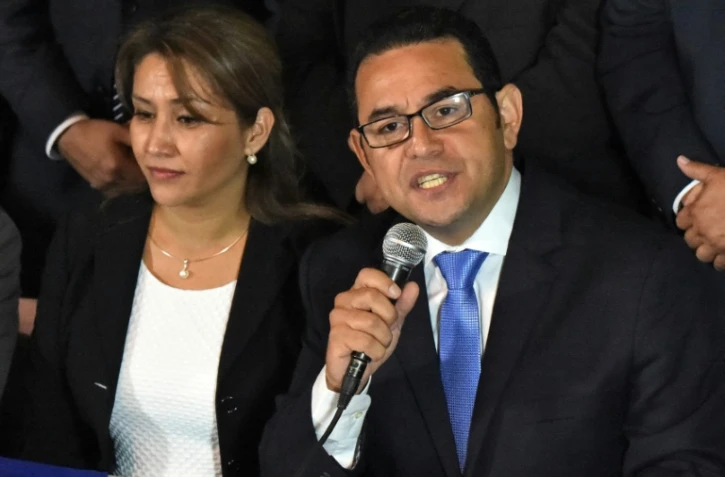 Le nouveau président du Guatemala, Jimmy Morales,  candidat du parti de droite FCN-Nacion, le 25 octobre 2015 au soir du 2è tour des élections présidentielles