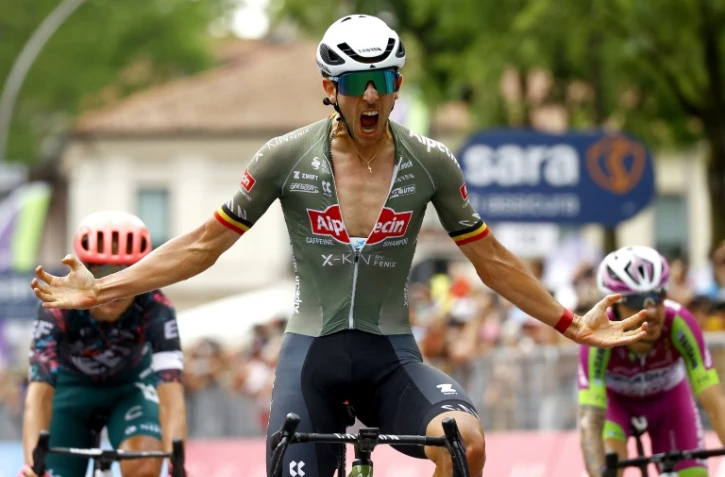 Le Belge Dries de Bondt remporte la 18e étape du Tour d'Italie, le 26 mai 2022 à Trévise