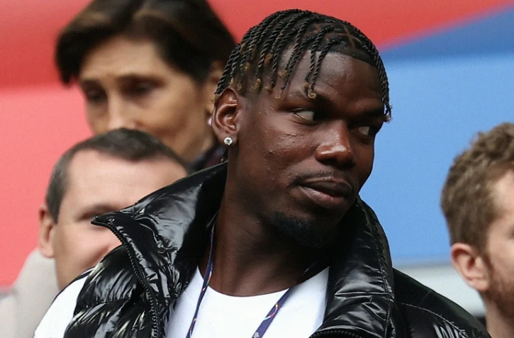 Paul Pogba assiste au 8e de finale de l'Euro entre la France et la Belgique, le 1er juillet 2024 à Düsseldorf 