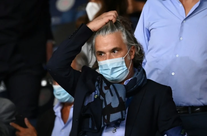 Le président de la Ligue de football professionnel Vincent Labrune lors du match entre Paris Saint-Germain (PSG) et Marseille (OM) au Parc des Princes à Paris le 13 septembre 2020.