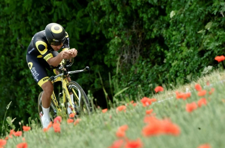 Bryan Coquart lors d'un contre-la-montre, le 7 juin 2017 pendant le Dauphiné