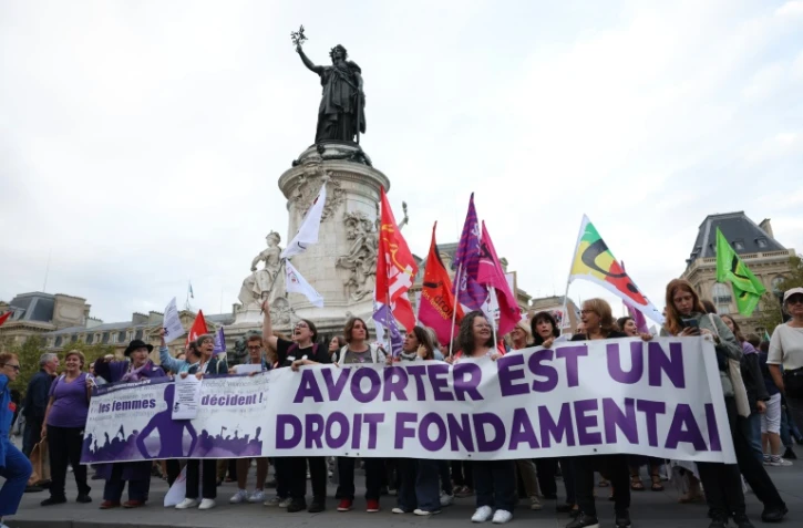 Manifestation à Paris le 28 septembre 2023, à l'occasion de la Journée internationale pour le droit à l'avortement