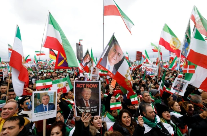 Des manifestants contre le régime iranien à Munich, en marge de la conférence de sécurité, le 14 février 2026
