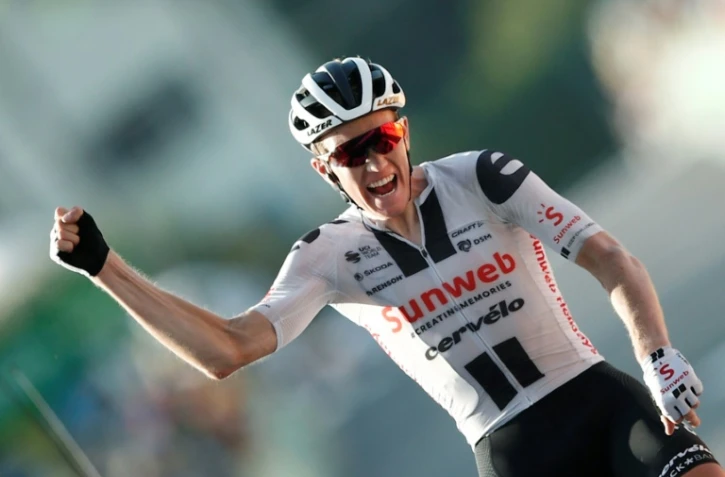 Le Danois Soeren Kragh Andersen (Sunweb) vainqueur de la 19e étape du Tour de France, entre Bourg-en-Bresse et Champagnole, le 18 septembre 2020