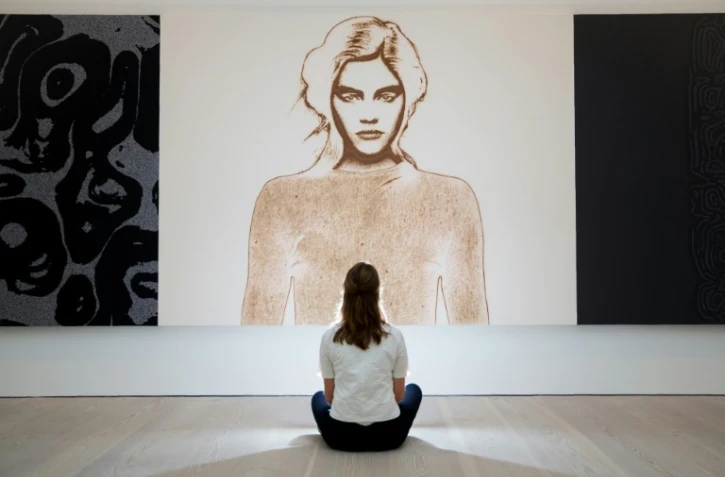 Un tableau sans-titre de l'artiste français Henri Barande à la Saatchi Gallery de Londres, le 3 octobre 2016