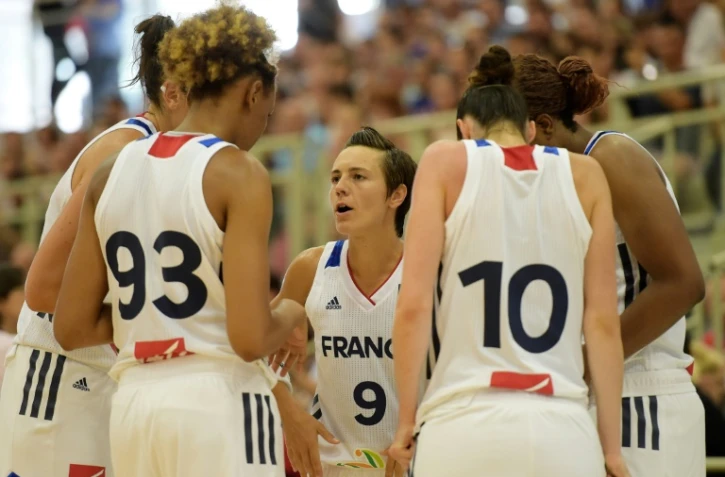 Les joueuses de l'équipe de France de basket-ball face au Monténégro, le 2 juin 2017 à Villenave-d'Ornon (Gironde)
