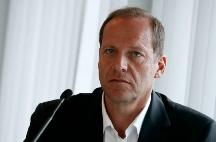 Le directeur du Tour de France Christian Prudhomme en conférence de presse, le 27 juin 2016 à Paris