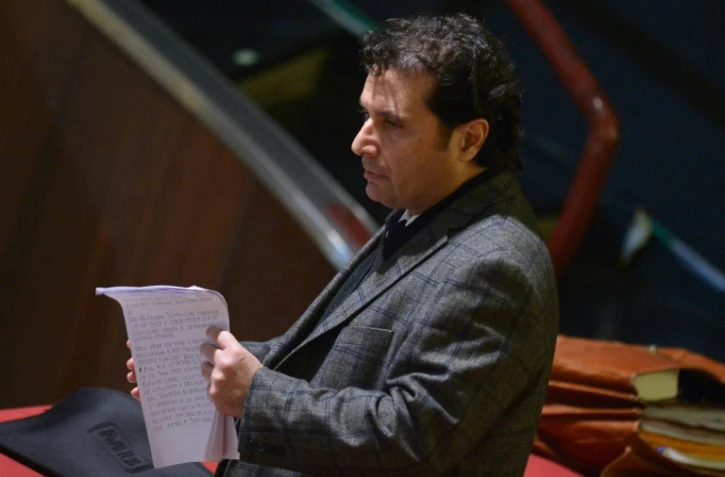 Francesco Schettino, l'ancien commandant du Costa Concordia, lors de son procès le 11 février 2015 à Grosseto en Italie