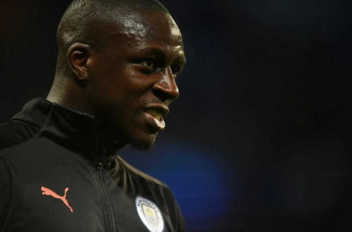 Le défenseur français de Manchester City, Benjamin Mendy, à l'échauffement avant le match de poule de Ligue des Champions à domicile contre l'Atalanta, le 22 octobre 2019 à l'Etihad Stadium