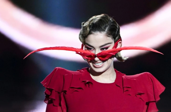 La chanteuse québécoise La Zarra, qui représente la France à l'Eurovision 2023, ici lors des Victoires de la Musique le 10 février 2023 près de Paris