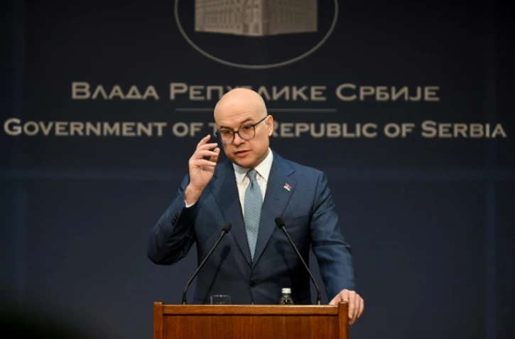 Le Premier ministre serbe, ancien maire de Novi Sad, Milos Vucevic annonce sa démission, le 28 janvier 2025 à Belgrade