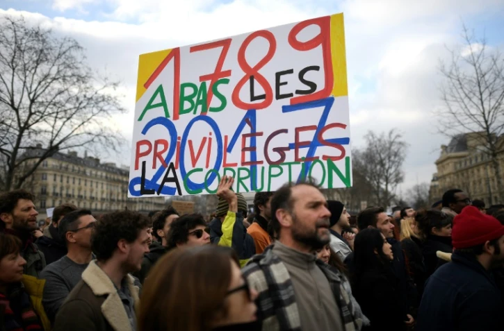 Manifestation contre la corruption en politique, le 19 février 2017 à Paris