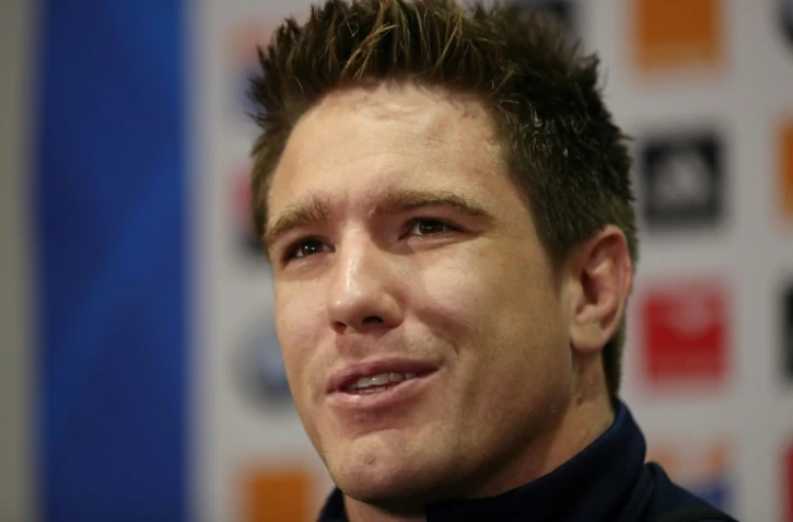 Le 2e ligne du XV de France Bernard Le Roux en conférence de presse avant un test-match contre la Nouvelle-Zélande, le 21 juin 2018 à Auckland