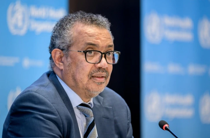 Tedros Adhanom Ghebreyesus, Directeur général de l'Organisation mondiale de la santé (OMS), lors d'une conférence de presse à Genève, le 20 décembre 2021.