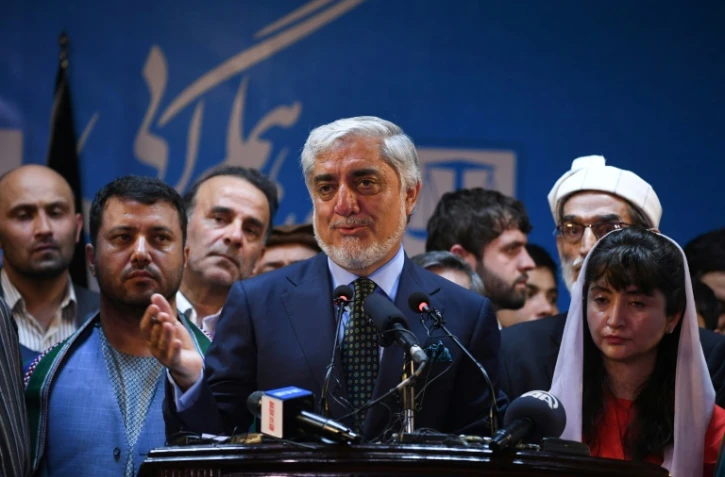 Abdullah Abdullah lors d'une conférence de presse à Kaboul, le 30 septembre 2019