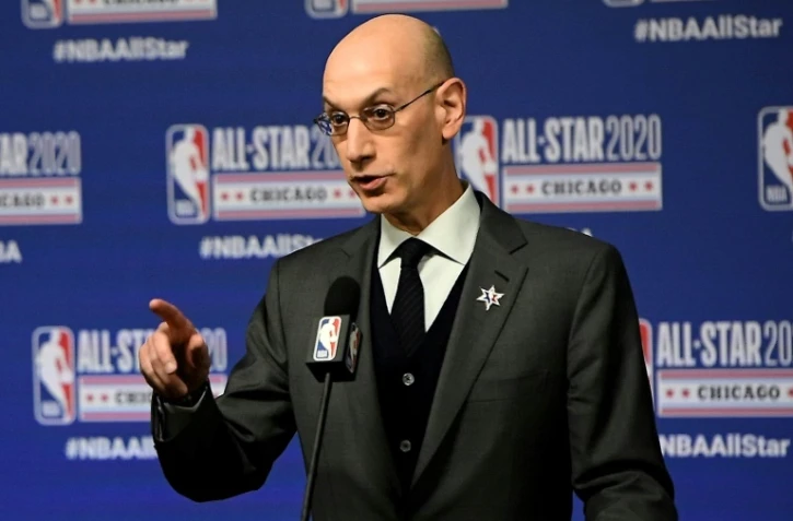 Le patron de la NBA, Adam Silver, lors d'une conférence de presse à Chicago, le 15 février 2020