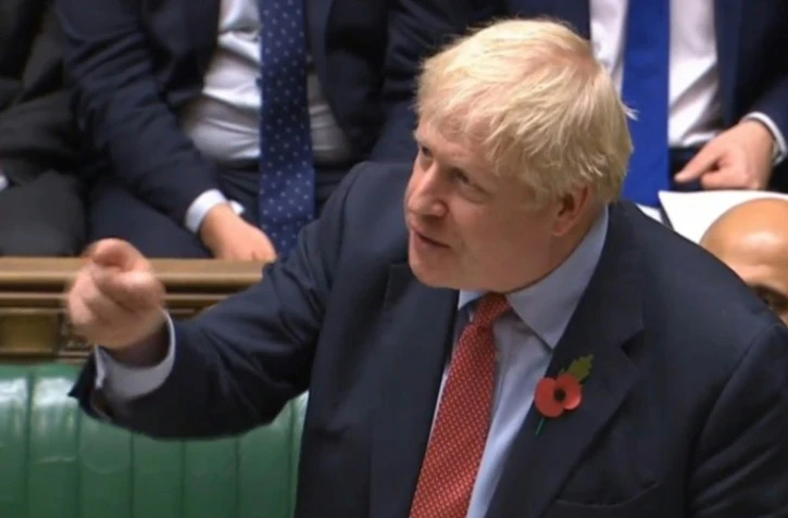 Le Premier ministre Boris Johnson le 29 octobre 2019 à la Chambre des Communes, une image fournie par le Parlement britannique.
