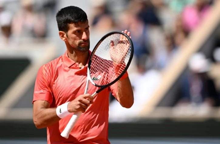 Le Serbe Novak Djokovic vainqueur de l'Américain Aleksandar Kovacevic, lors du premier tour de Roland-Garros, le 29 mai 2023