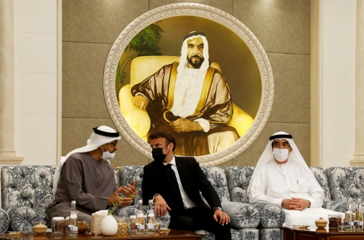 Le président Emmanuel Macron en déplacement à Abou Dhabi, le 15 mai 2022 
