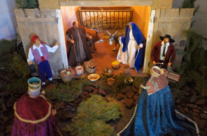 Une crèche de Noël installée dans la mairie des 13e et 14e arrondissement de Marseille, le 9 décembre 2014