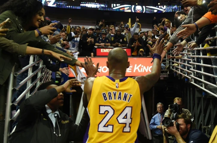 La star des Lakers Kobe Bryant après un match contre les Pelicans, le 4 février 2016 à La Nouvelle-Orléans