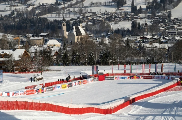 L'aire d'arrivée de la descente de Kitzbühel en Autriche, le 20 janvier 2021