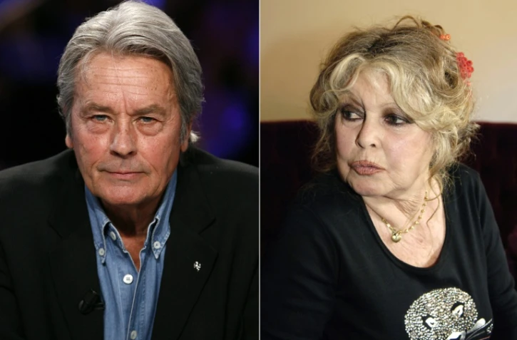 Deux photos des acteurs Alain Delon (Ă gauche) le 7 janvier 2008 Ă Paris, et Brigitte Bardot le 28 septembre 2006 Ă Paris