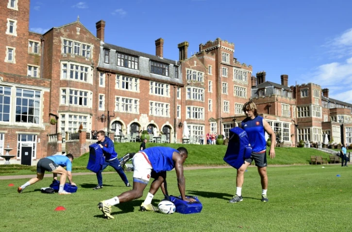 Les Français à l'entraînement à Croydon, le 20 septembre 2015