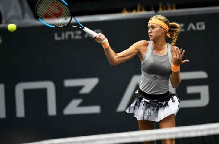La Française Kristina Mladenovic lors du tournoi de Linz en Autriche, le 8 octobre 2019 