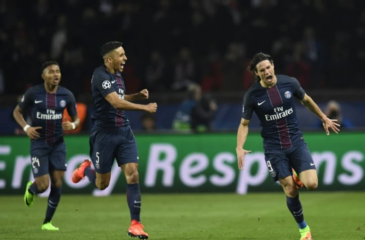 L'attaquant Edinson Cavani a parachevé le succès du PSG face à Barcelone en Ligue des champions, le 14 février 2017 au Parc des Princes