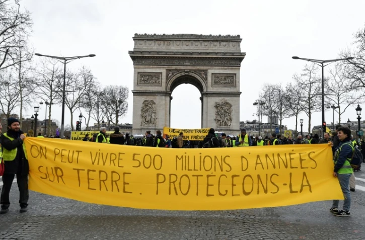 Manifestation des "Gilets Jaunes" devant l'Arc de Triomphe le 9 mars 2019 à Paris