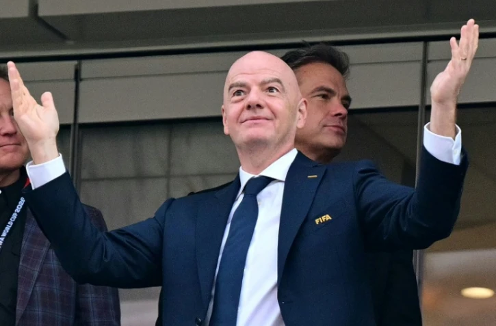 Le président de la Fifa, Gianni Infantino, lors du match de la Coupe du monde 2026, opposant les États-Unis au Paraguay, à Inglewood (Californie), le 12 juin 2026