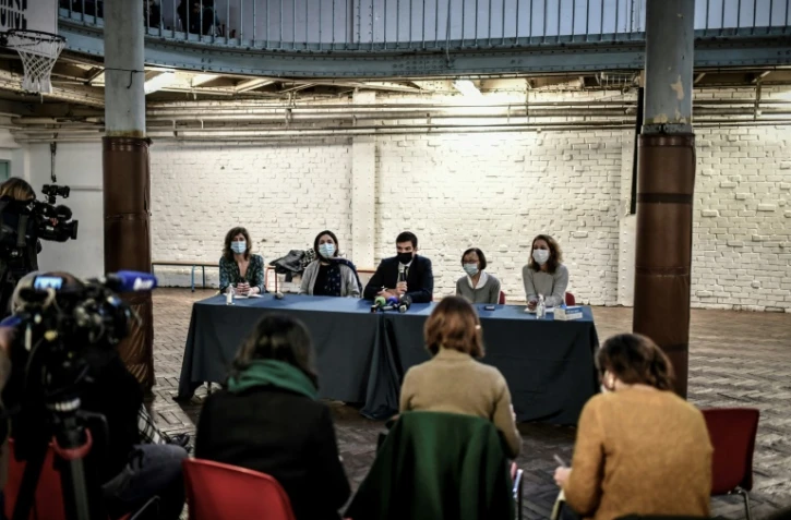 Conférence de presse d'avocats et d' associations de victimes, deux ans après une explosion mortelle survenue rue de Trévise à Paris, le 12 janvier 2021