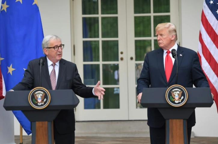 Le président américain Donald Trump avec le président de la Commission européenne Jean-Claude Juncker à la Maison Blanche, le 25 juillet 2018