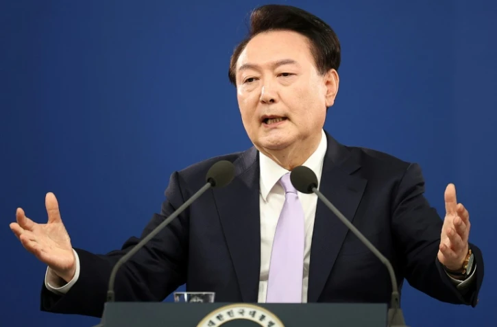 Yoon Suk Yeol donne une conférence de presse, le 7 novembre 2024 à Séoul