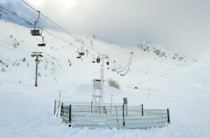 Pistes de ski au Grand Montets à Argentière, dans les Alpes, en décembre 2012