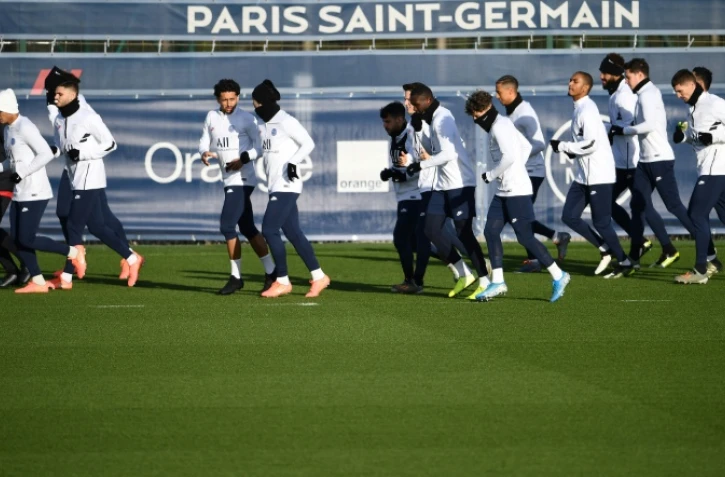 Les joueurs du Paris-SG à l'entraînement, à Saint-Germain-en-Laye, le 10 décembre 2019