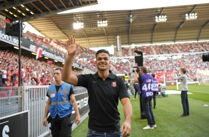 Hatem Ben Arfa présenté aux supporters de Rennes avant le match face à Bordeaux le 2 septembre 2018