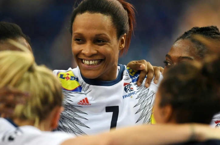 Allison Pineau après la victoire face aux Hongroises en 8e de finale du Mondial à Leipzig, le 10 décembre 2017